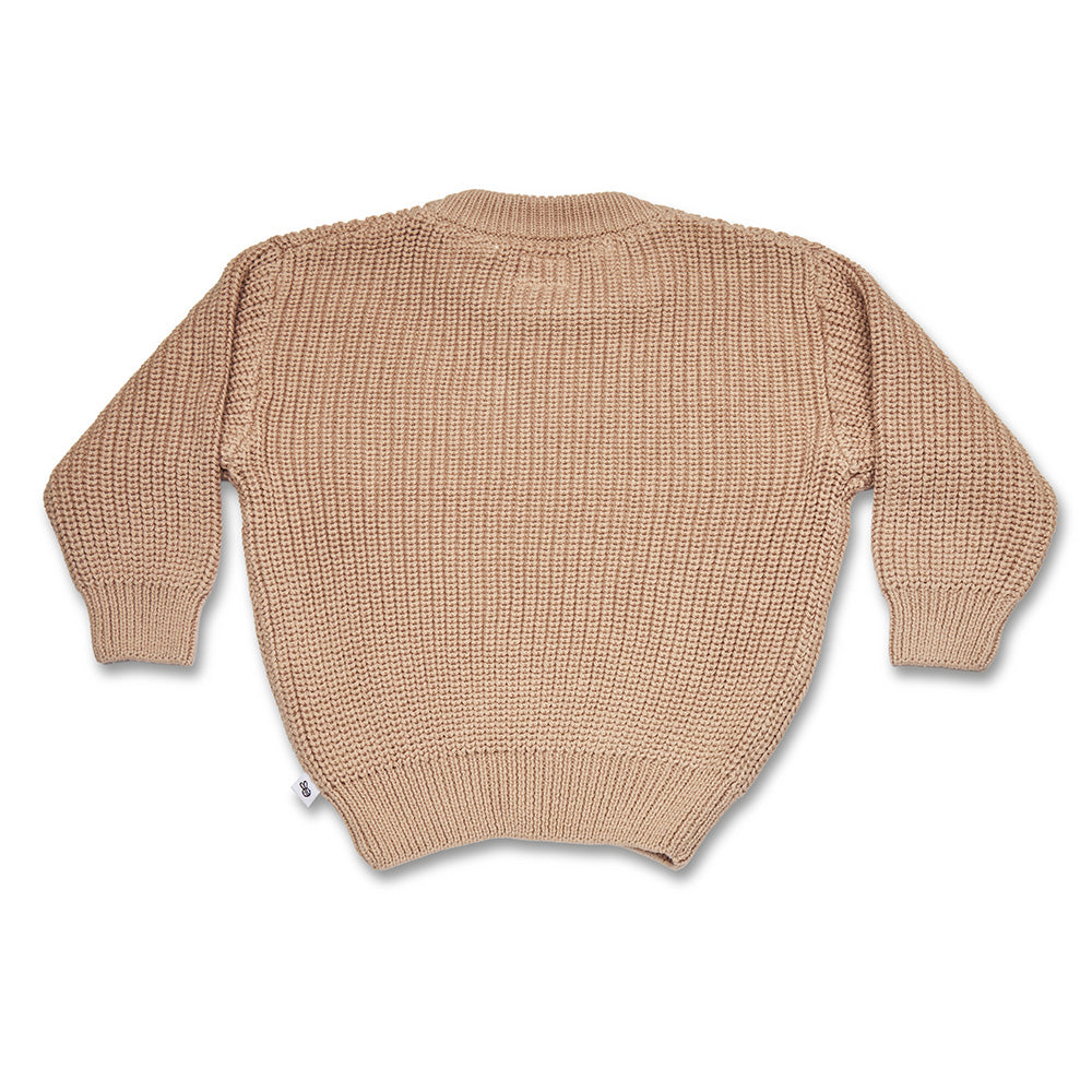 SNUGGLE HUNNY OVERSIZED COTTON KNIT JUMPER | HAZELNUT