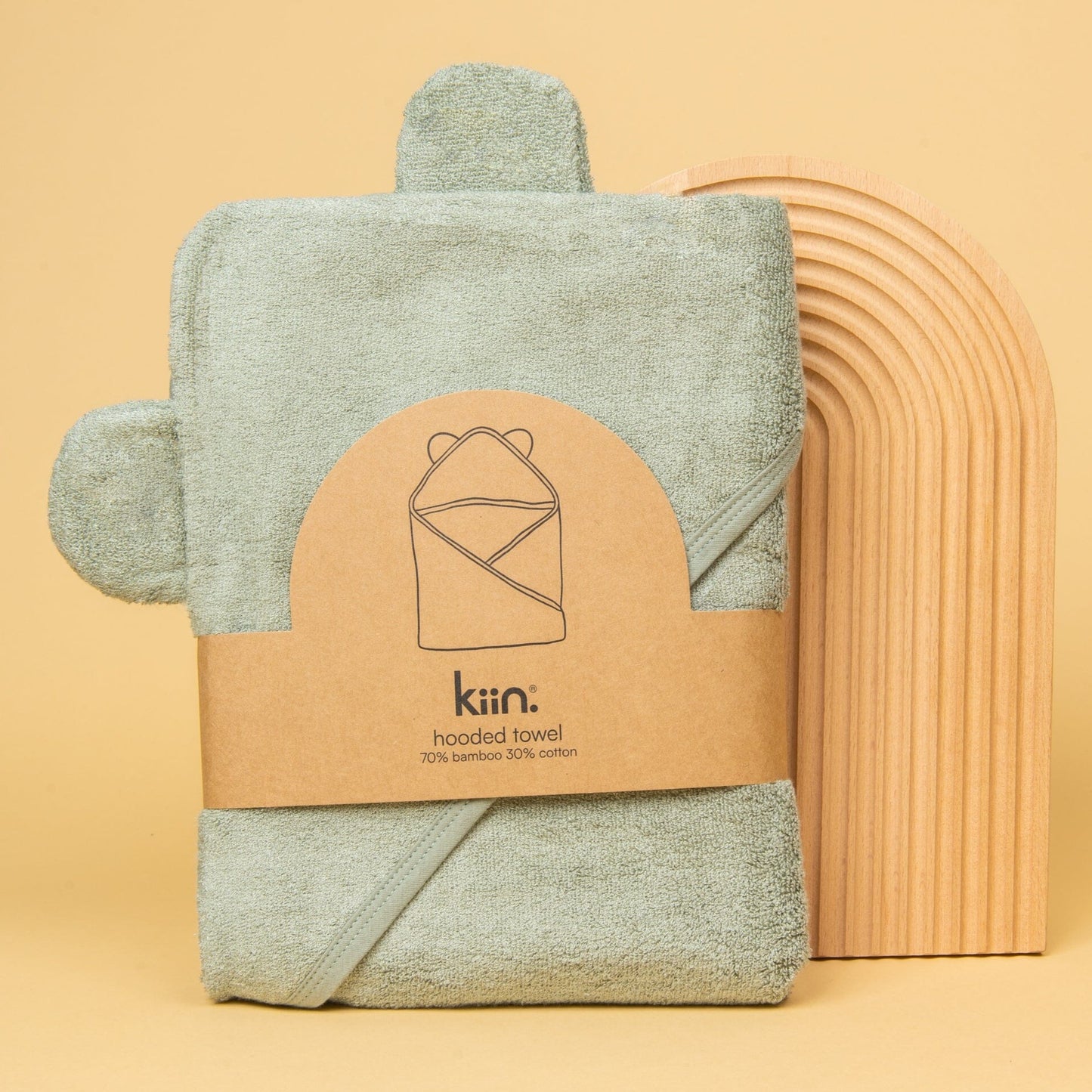 Kiin Hooded Bamboo Towel - Sage