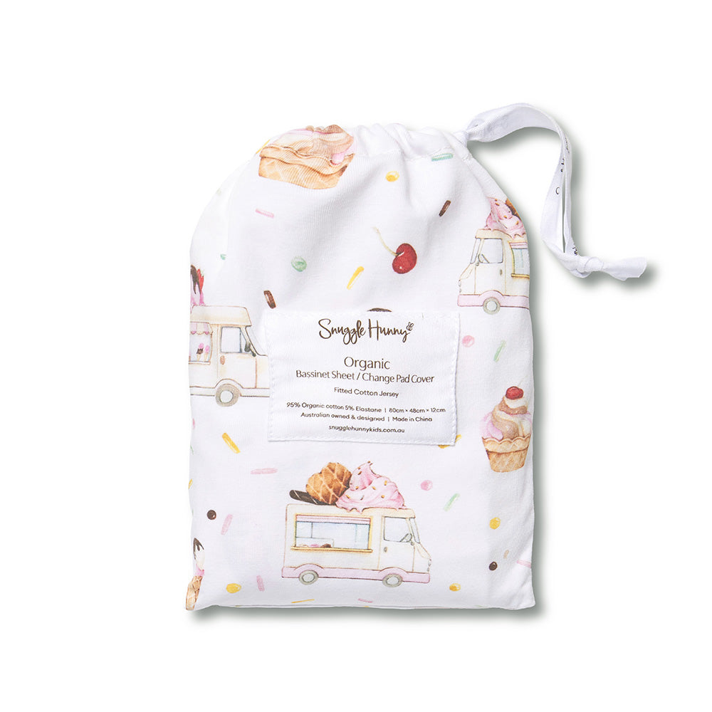 SNUGGLE HUNNY | FITTED BASSINET AND CHANGE PAD COVER | ICE CREAMS