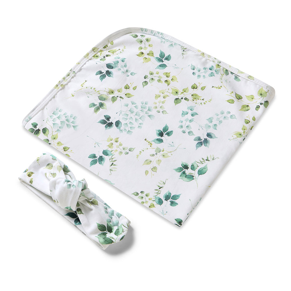 Snuggle Hunny Jersey Wrap and Headband Set - Eden