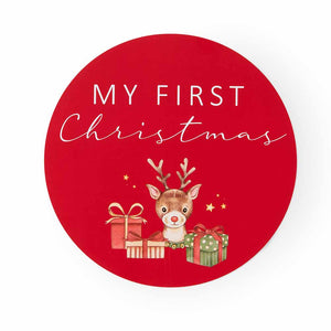Snuggle Hunny Reversible Single Milestone Card - Christmas Reindeer