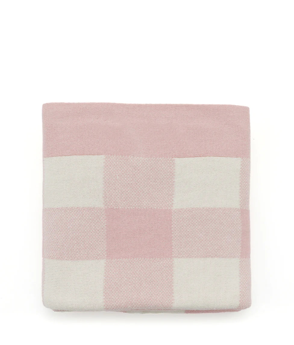 NANA HUCHY KNIT BLANKET | PINK GINGHAM