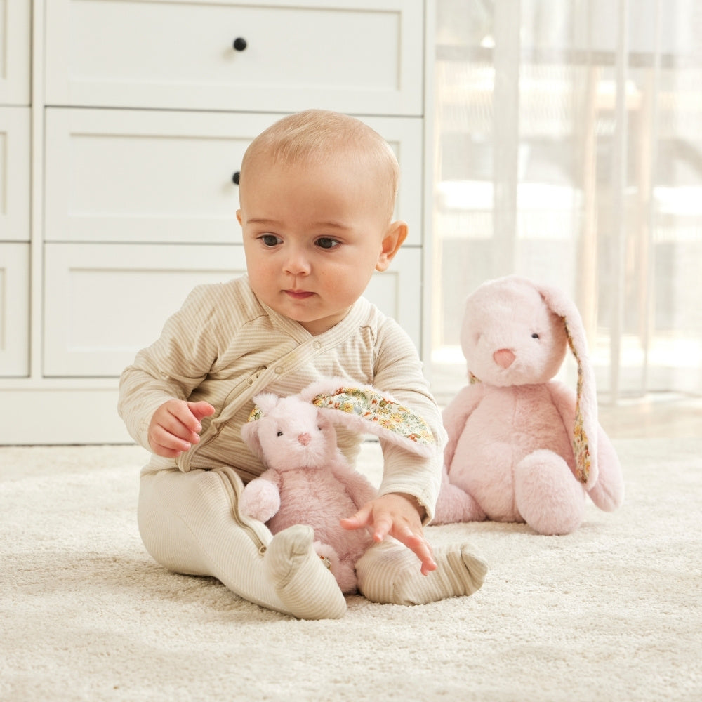 JIGGLE AND GIGGLE MEDIUM SOFT TOY BUNNY | PINK FLORAL