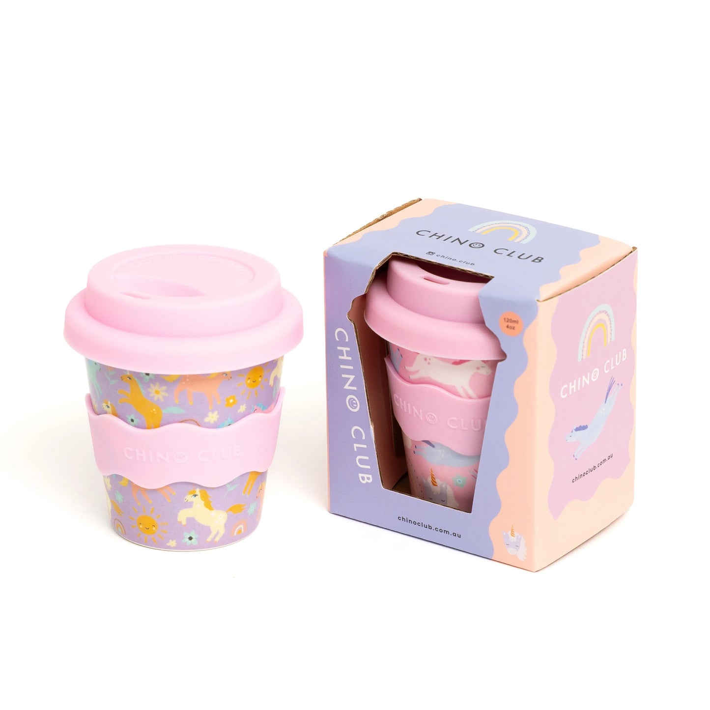 Baby Chino Cup with Lid - Purple Unicorn