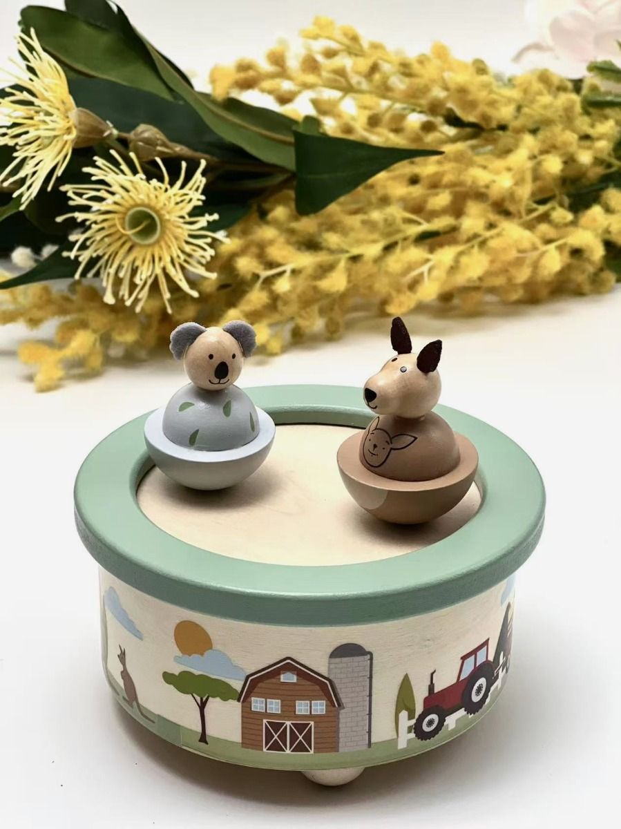 Wooden Music Box | Kangaroo and Koala