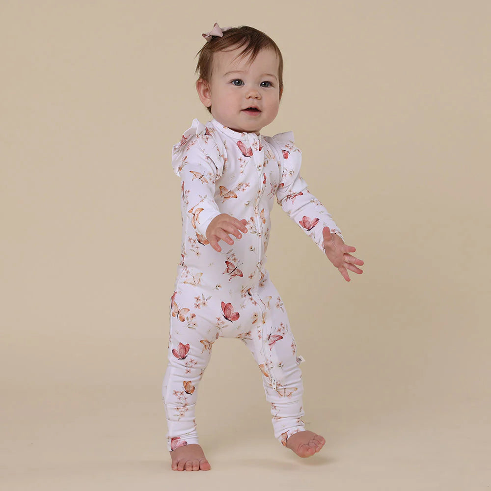 Snuggle Hunny Snugglesuit Convertible Romper - Butterfly