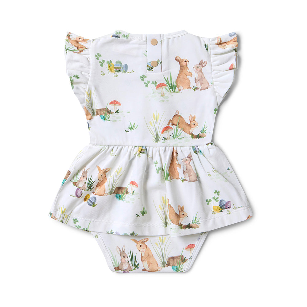Snuggle Hunny Organic Cotton Short Sleeve Dress - Easter Bunnies