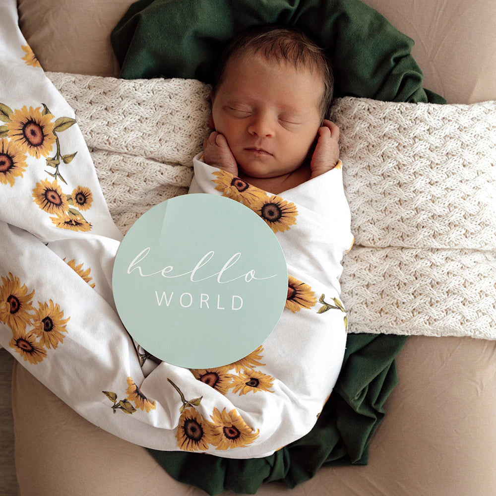 Snuggle Hunny Jersey Wrap and Headband Set - Sunflower