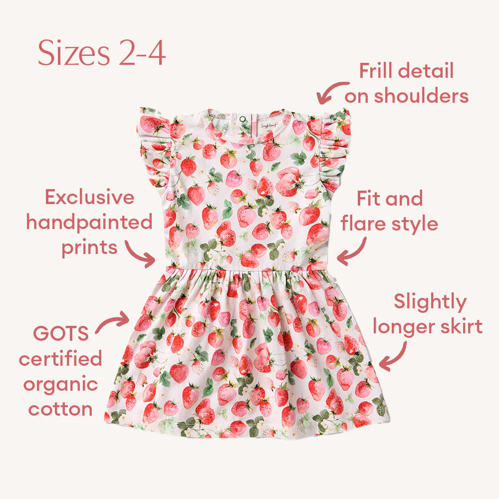 Snuggle Hunny Organic Cotton Short Sleeve Dress - Strawberry