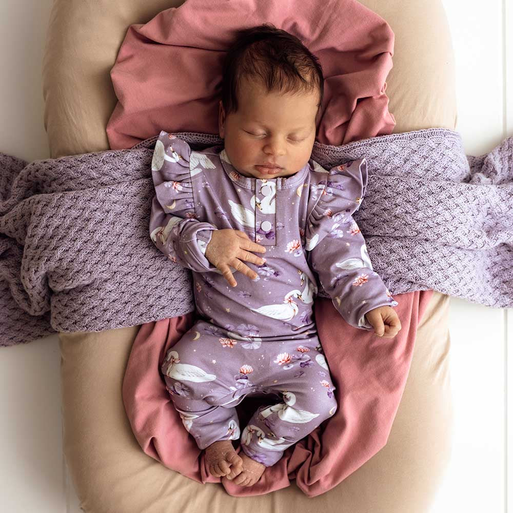 Snuggle Hunny Organic Cotton Growsuit - Swan Lake