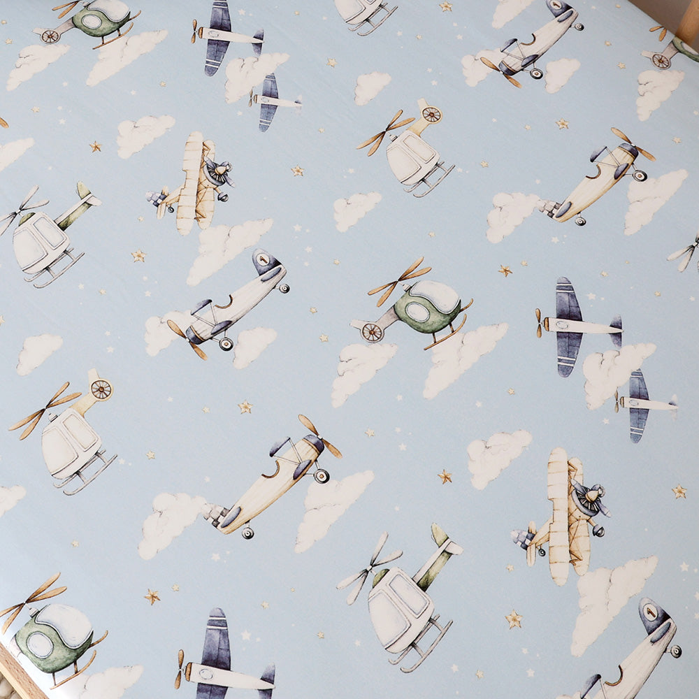 Snuggle Hunny Fitted Cot Sheet - Taking Flight