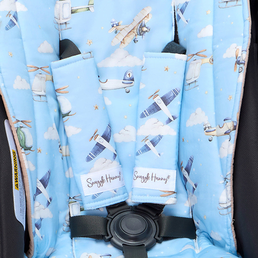SNUGGLE HUNNY UNIVERSAL REVERSIBLE PRAM STRAP COVERS | TAKING FLIGHT