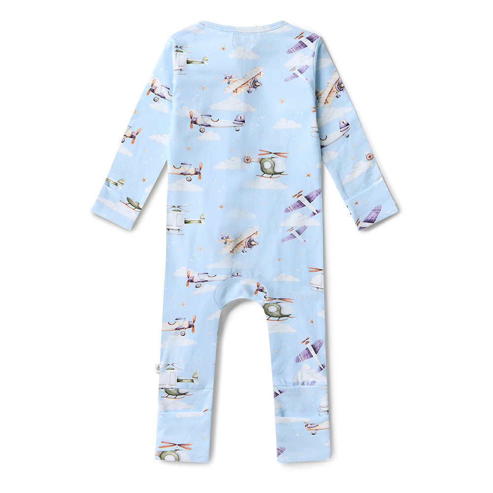 Snuggle Hunny Snugglesuit Convertible Romper - Taking Flight