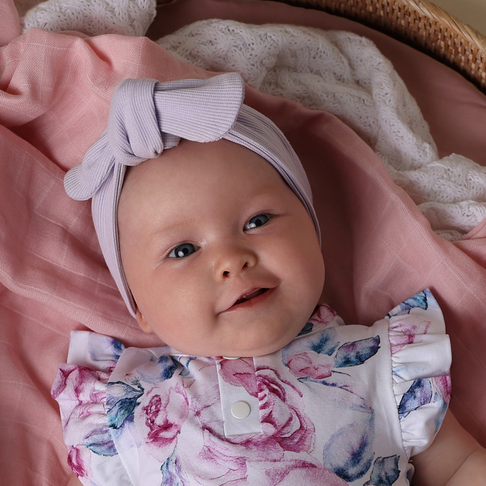 Snuggle Hunny Topknot Headband - Lavender