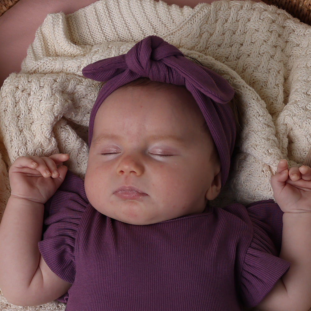 Snuggle Hunny Topknot Headband - Mulberry