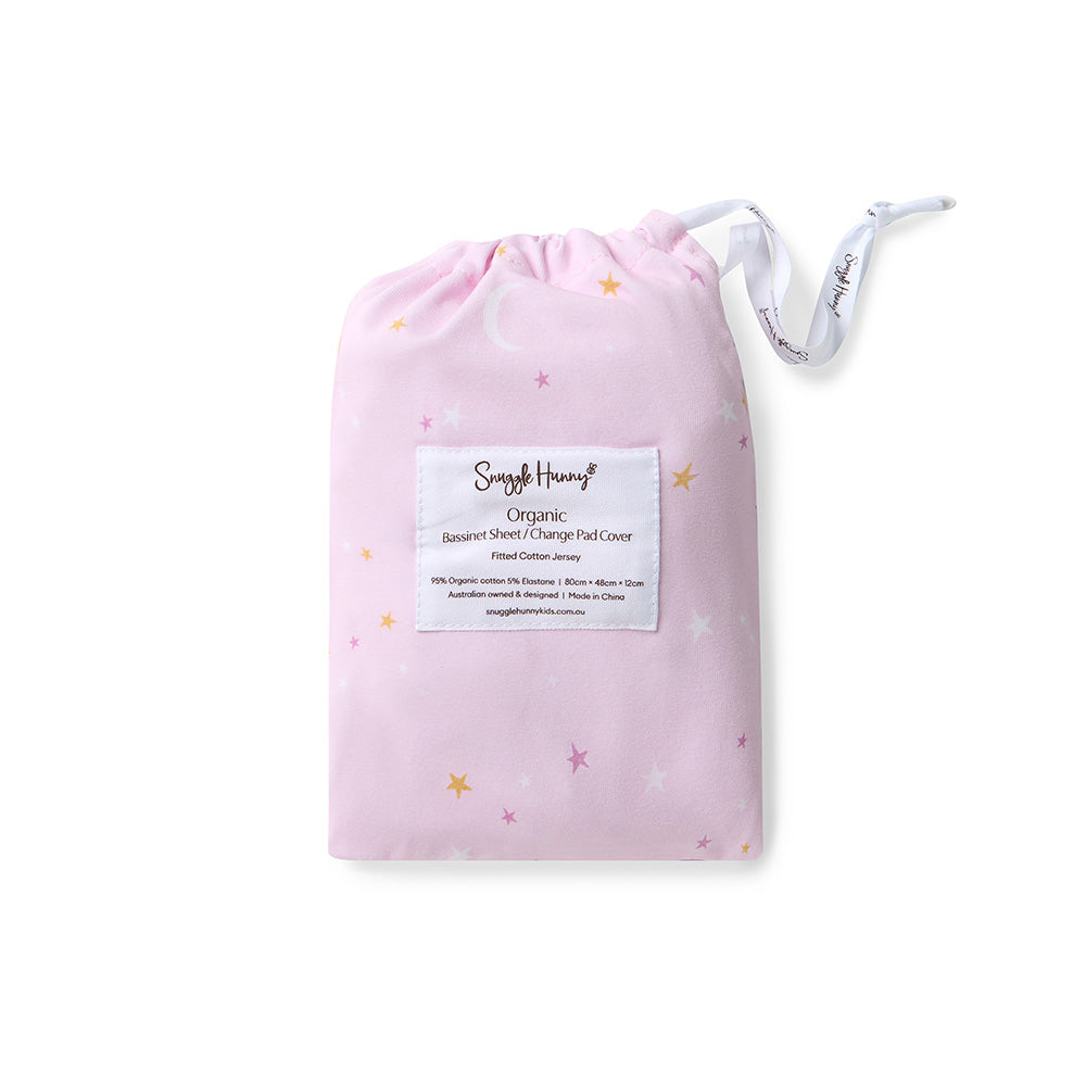Snuggle Hunny Fitted Bassinet & Change Pad Cover - Twinkle