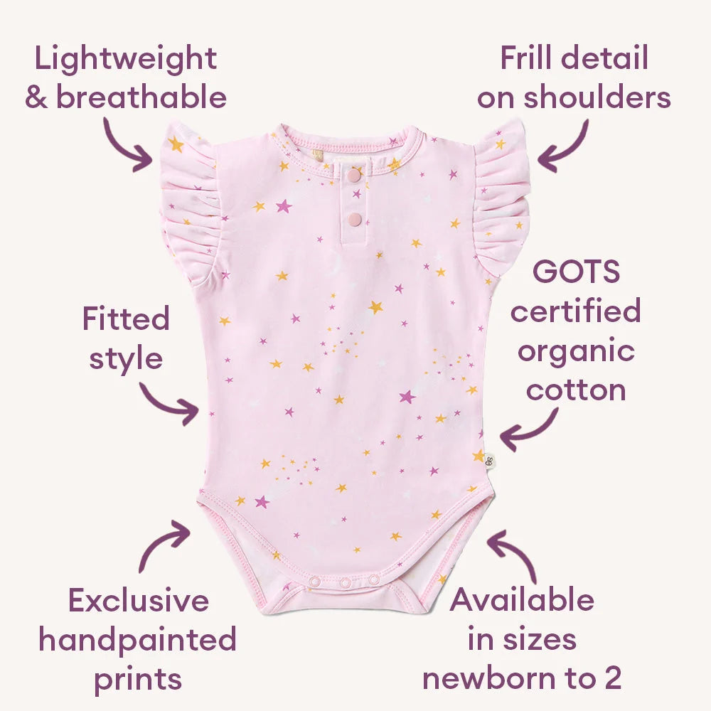 Snuggle Hunny Bodysuit Short Sleeve With Frill - Twinkle