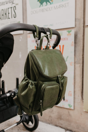 Oioi Vegan Leather Nappy Backpack - Olive