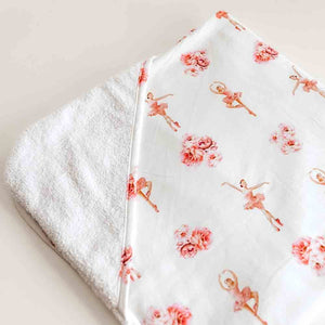 Snuggle Hunny Hooded Organic Cotton Towel - Ballerina