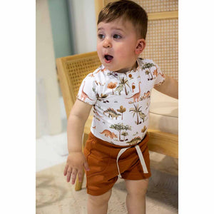 Snuggle Hunny Organic Cotton Shorts - Biscuit