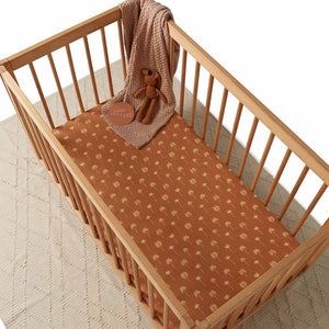 Snuggle Hunny Fitted Cot Sheet - Bronze Palm