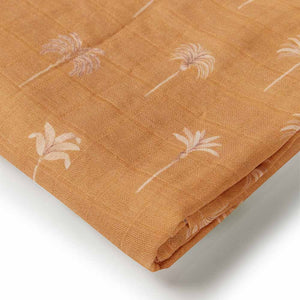 Snuggle Hunny Organic Cotton Muslin Wrap - Bronze Palm