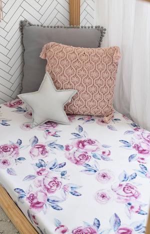 Snuggle Fitted Cot Sheet - Lilac Skies - Angus & Dudley Collections