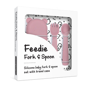 Feedie Fork & Spoon Set - Dusty Rose
