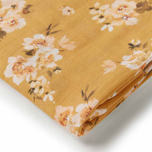 Snuggle Hunny Organic Cotton Muslin Wrap - Golden Flower
