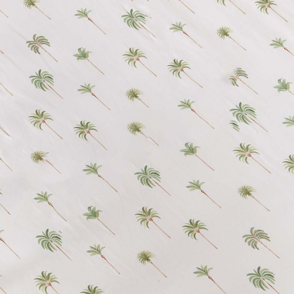 Snuggle Hunny Fitted Cot Sheet - Green Palm