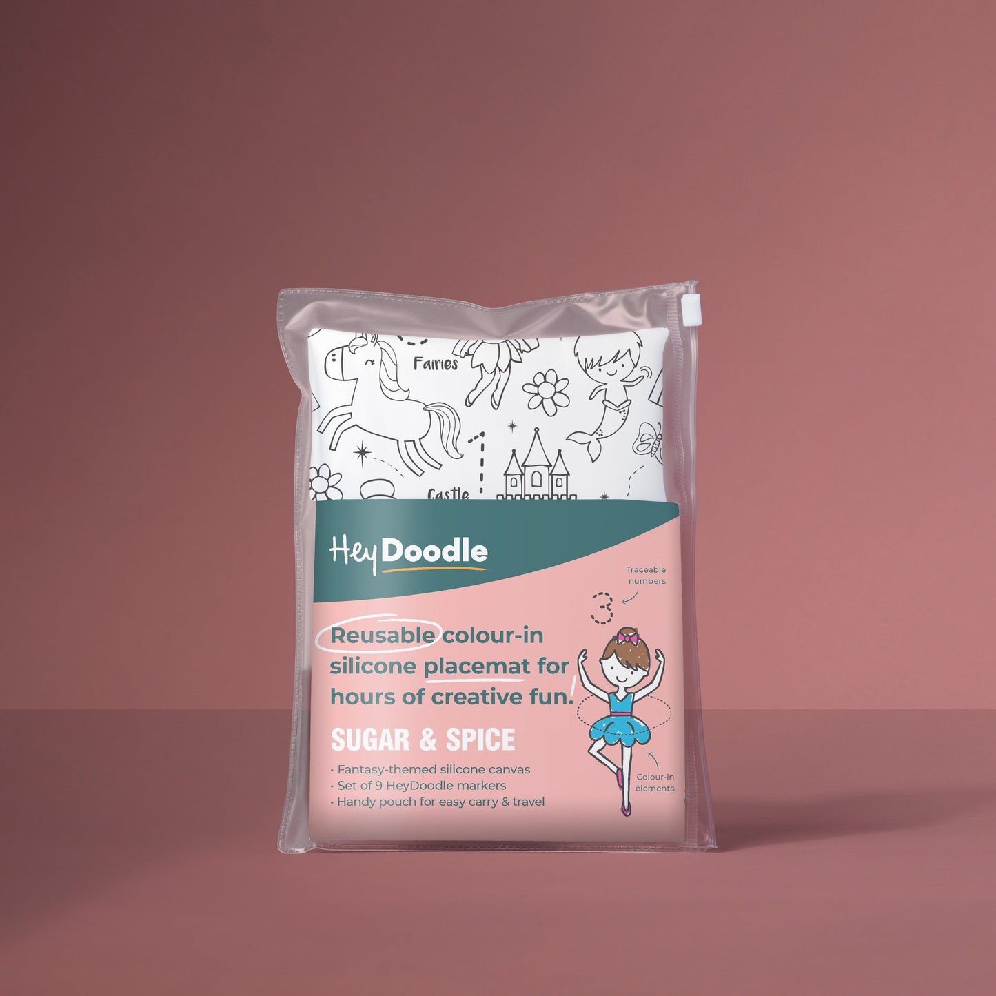 Hey Doodle silicone colouring mat - angus and dudley