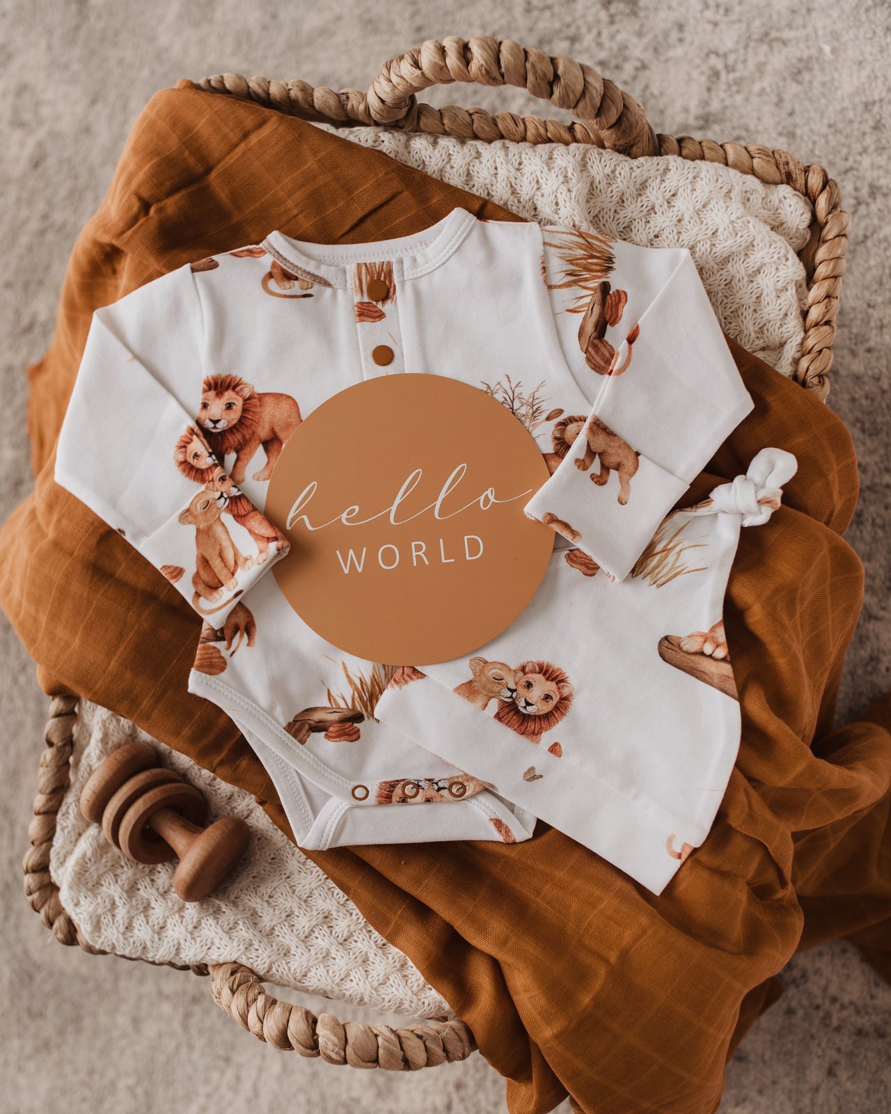 Snuggle Hunny Bodysuit Long Sleeve - Lion