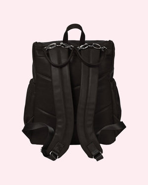 Oioi Vegan Leather Nappy Backpack - Black