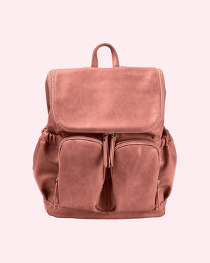 Oioi Vegan Leather Nappy Backpack - Dusty Rose