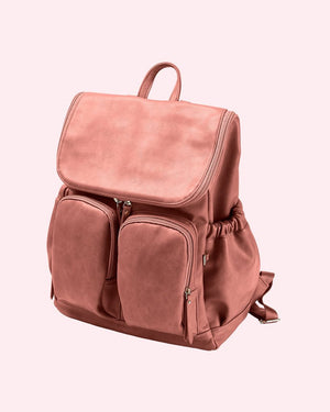 Oioi Vegan Leather Nappy Backpack - Dusty Rose