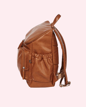 Oioi Vegan Leather Nappy Backpack - Tan