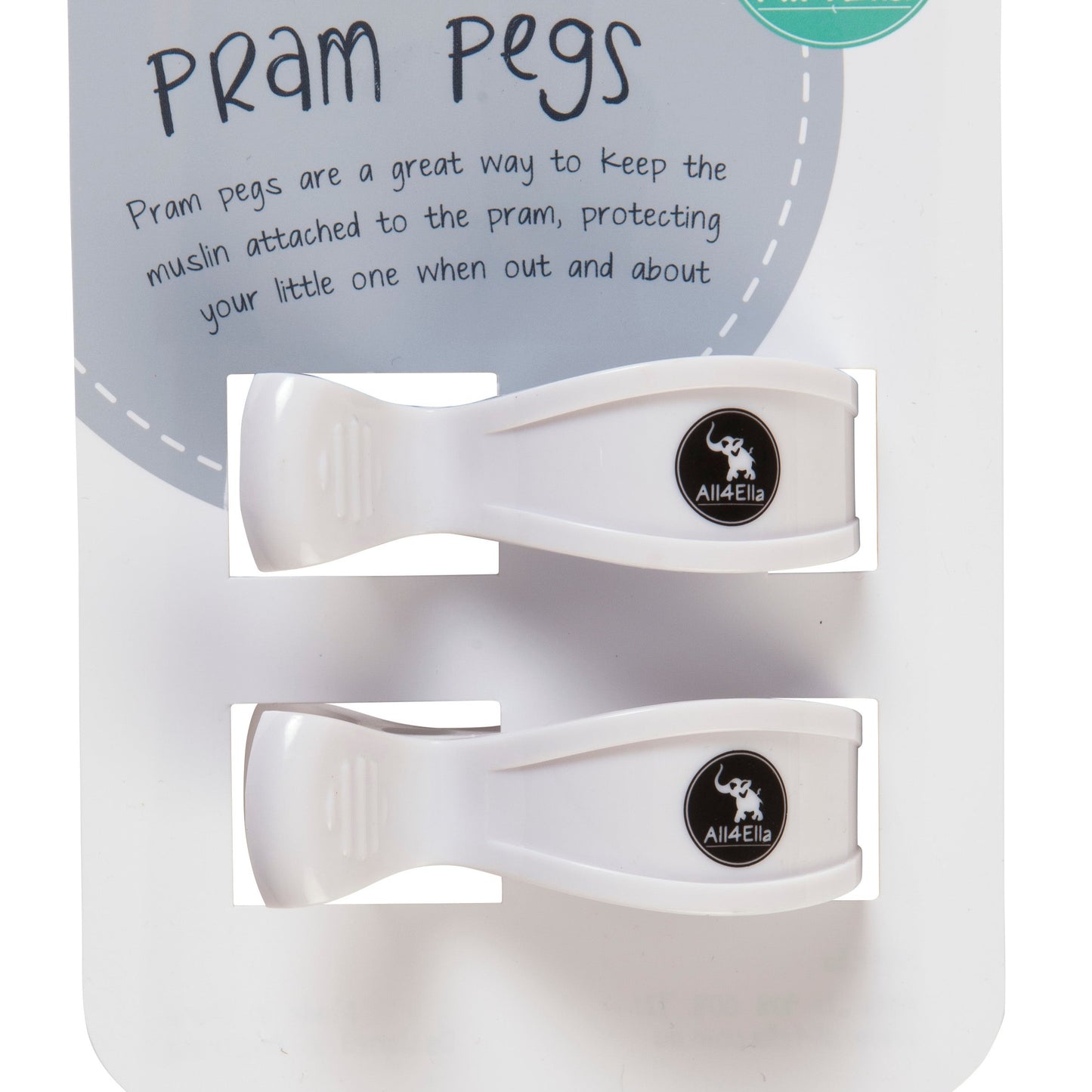 All4 Ella pram pegs - Angus and Dudley