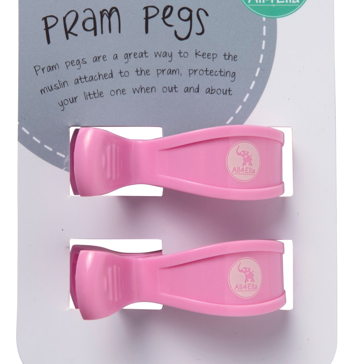 All4 Ella pram pegs - Angus and Dudley