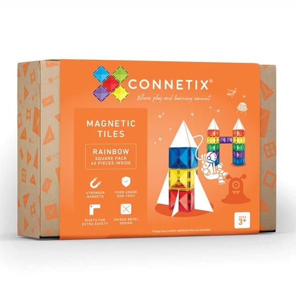 connetix square magnetic tile pack - angus and dudley