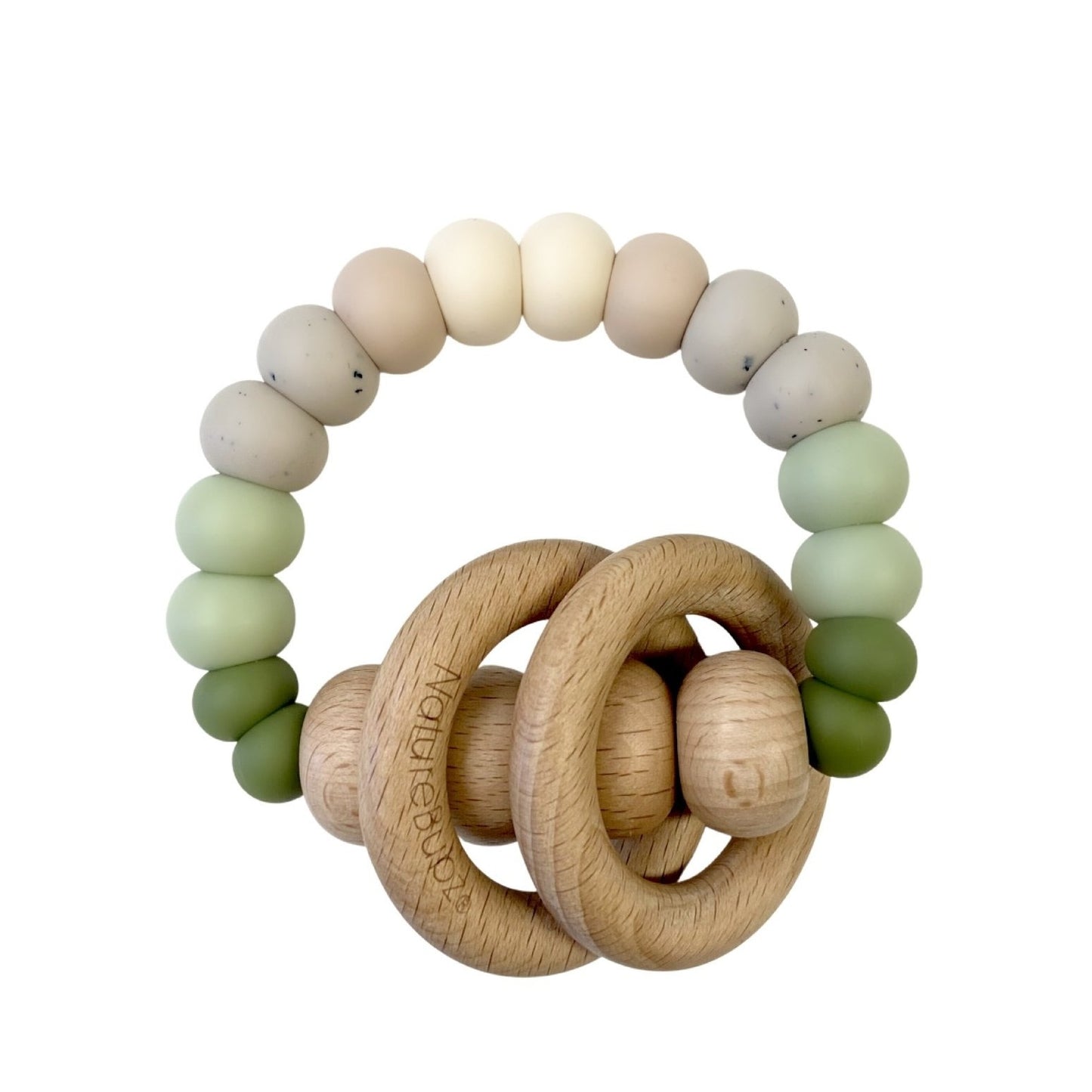 Rainbow silicone rattle teether