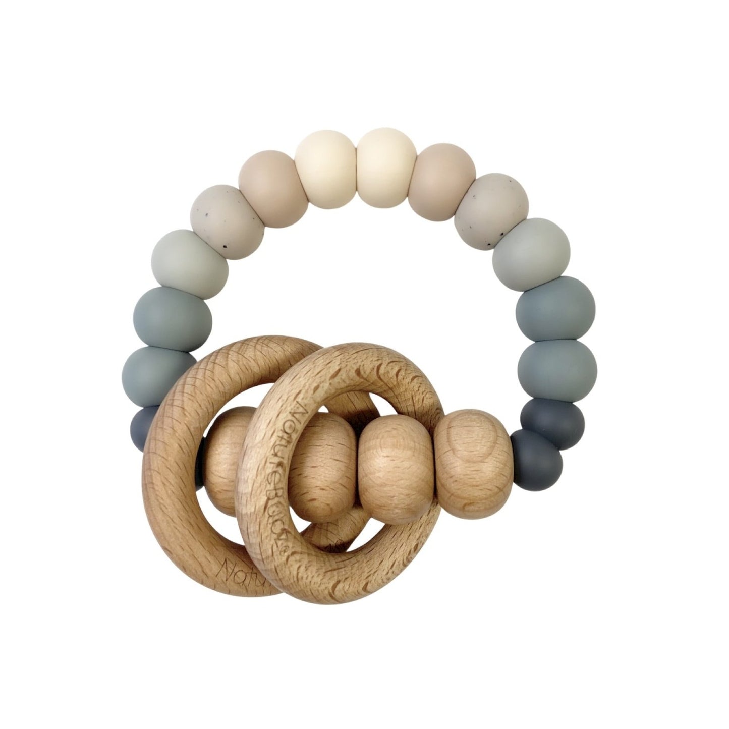 Rainbow silicone rattle teether