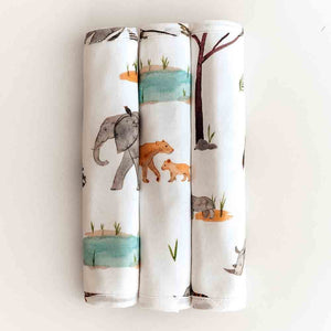 Snuggle Hunny Organic Cotton Wash Cloths 3 Pack - Safari