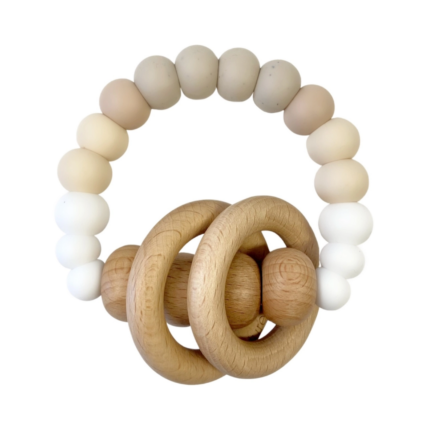 Rainbow silicone rattle teether