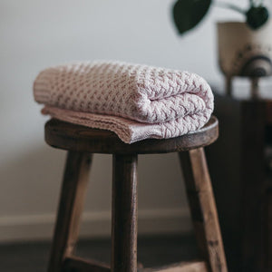 Snuggle Diamond Knit Blanket - Blush Pink - Angus & Dudley Collections