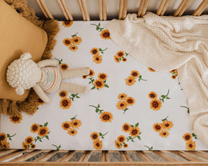 Snuggle Hunny Fitted Cot Sheet - Sunflower