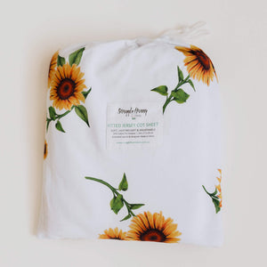 Snuggle Hunny Fitted Cot Sheet - Sunflower