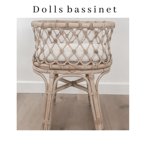 Doll's Rattan Bassinet - Standard Size - Angus & Dudley Collections