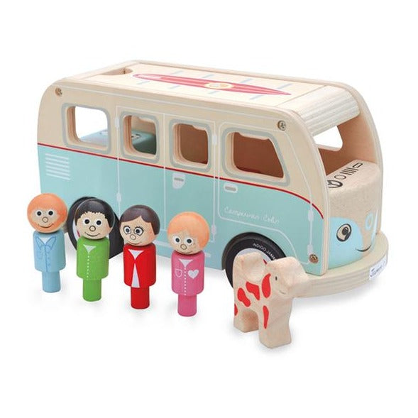 indigo jamm colins camper wooden bus - angus and dudley