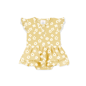 Confetti Kidz Organic Cotton and Bamboo Bodysuit Dress - Summer Daisies