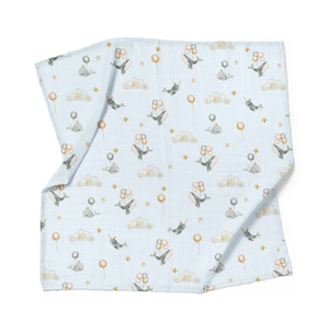 Confetti Kidz Organic Bamboo Cotton Muslin Swaddle - Whimsical Whales